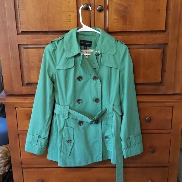 BANANA Republic green peacoat lined jacket size‎ XS - Picture 1 of 14